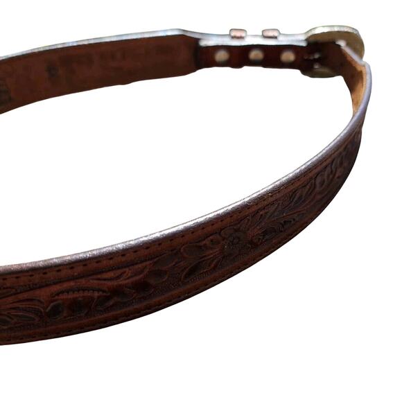 Vintage Western Women’s Leather Belt Circle Y Of Yoakum Size 32 8626 - Picture 4 of 6